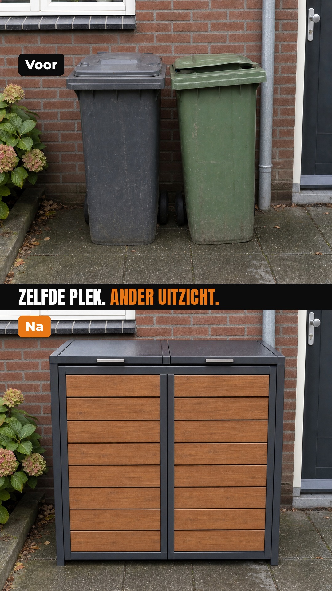 Voor / Na · Zelfde plek. Ander uitzicht.